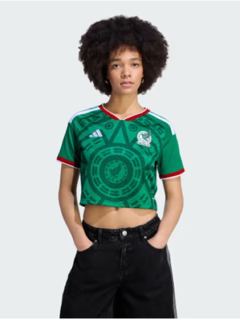 Adidas Green Mexico Cropped Soccer Jersey NWT - Picture 1 of 2